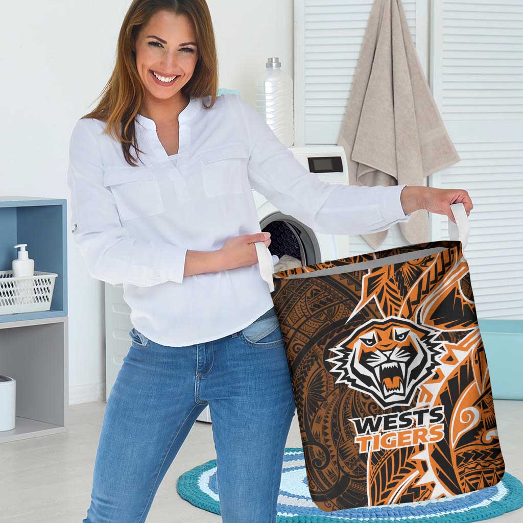 Wests Tigers Laundry Basket Polynesian Tribal Tattoo Pacific Sport Art