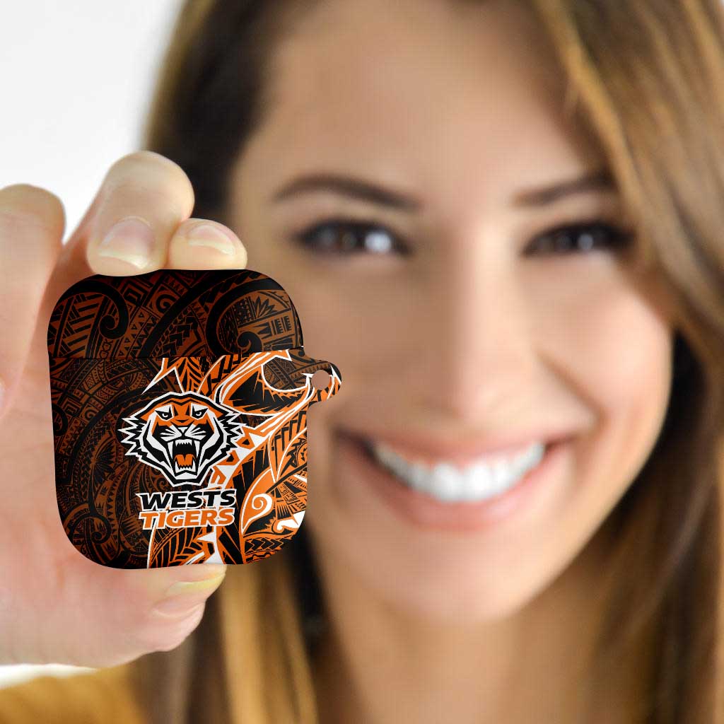 Wests Tigers AirPods Case Polynesian Tribal Tattoo Pacific Sport Art