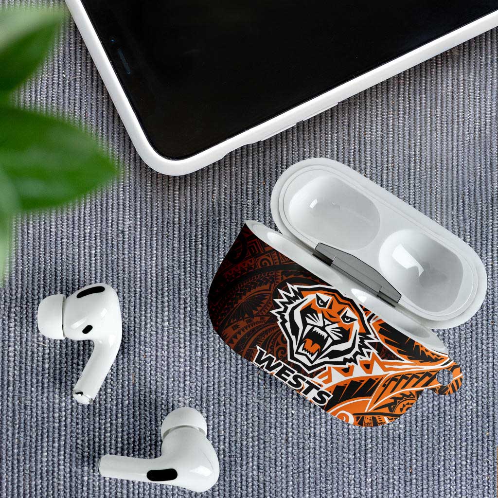 Wests Tigers AirPods Case Polynesian Tribal Tattoo Pacific Sport Art