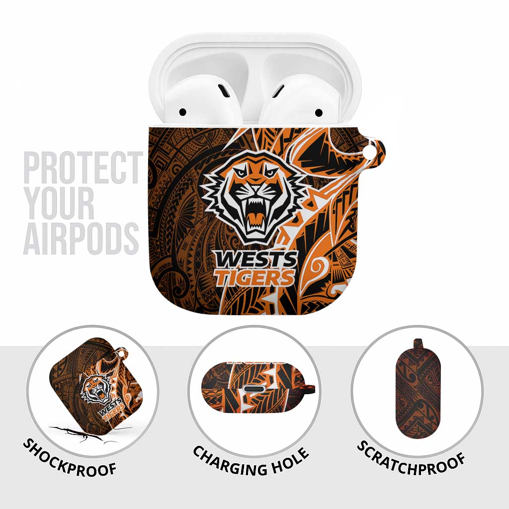 Wests Tigers AirPods Case Polynesian Tribal Tattoo Pacific Sport Art