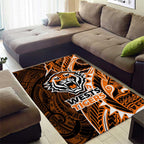 Wests Tigers Area Rug Polynesian Tribal Tattoo Pacific Sport Art