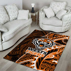Wests Tigers Area Rug Polynesian Tribal Tattoo Pacific Sport Art