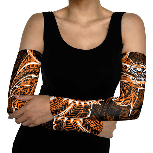 Wests Tigers Arm Sleeves Polynesian Tribal Tattoo Pacific Sport Art