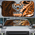 Wests Tigers Auto Sun Shade Polynesian Tribal Tattoo Pacific Sport Art