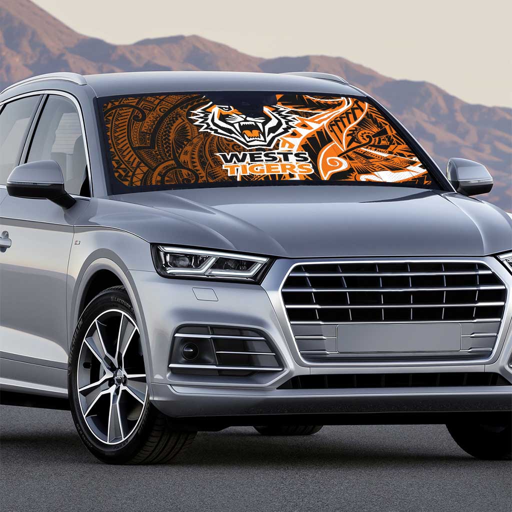 Wests Tigers Auto Sun Shade Polynesian Tribal Tattoo Pacific Sport Art