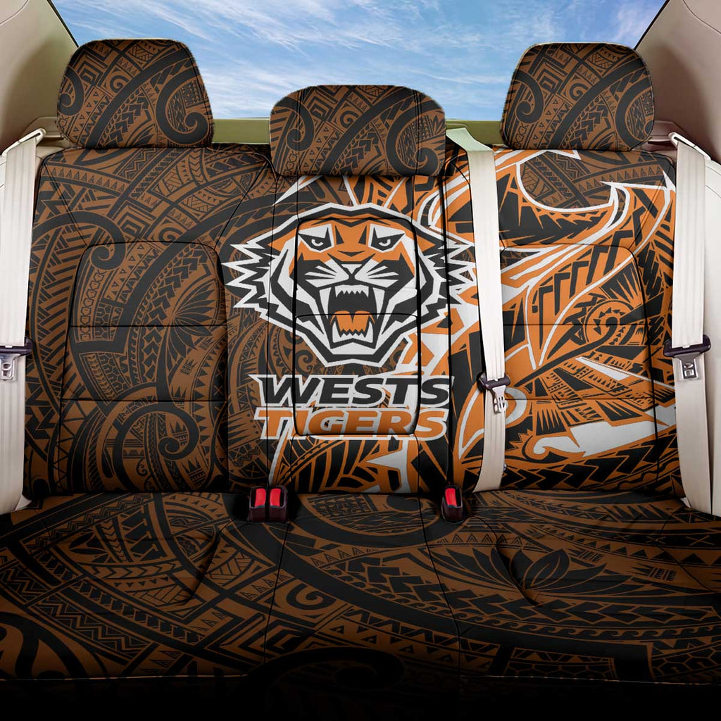 Wests Tigers Back Car Seat Cover Polynesian Tribal Tattoo Pacific Sport Art