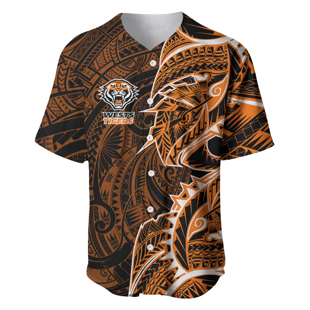Wests Tigers Baseball Jersey Polynesian Tribal Tattoo Pacific Sport Art