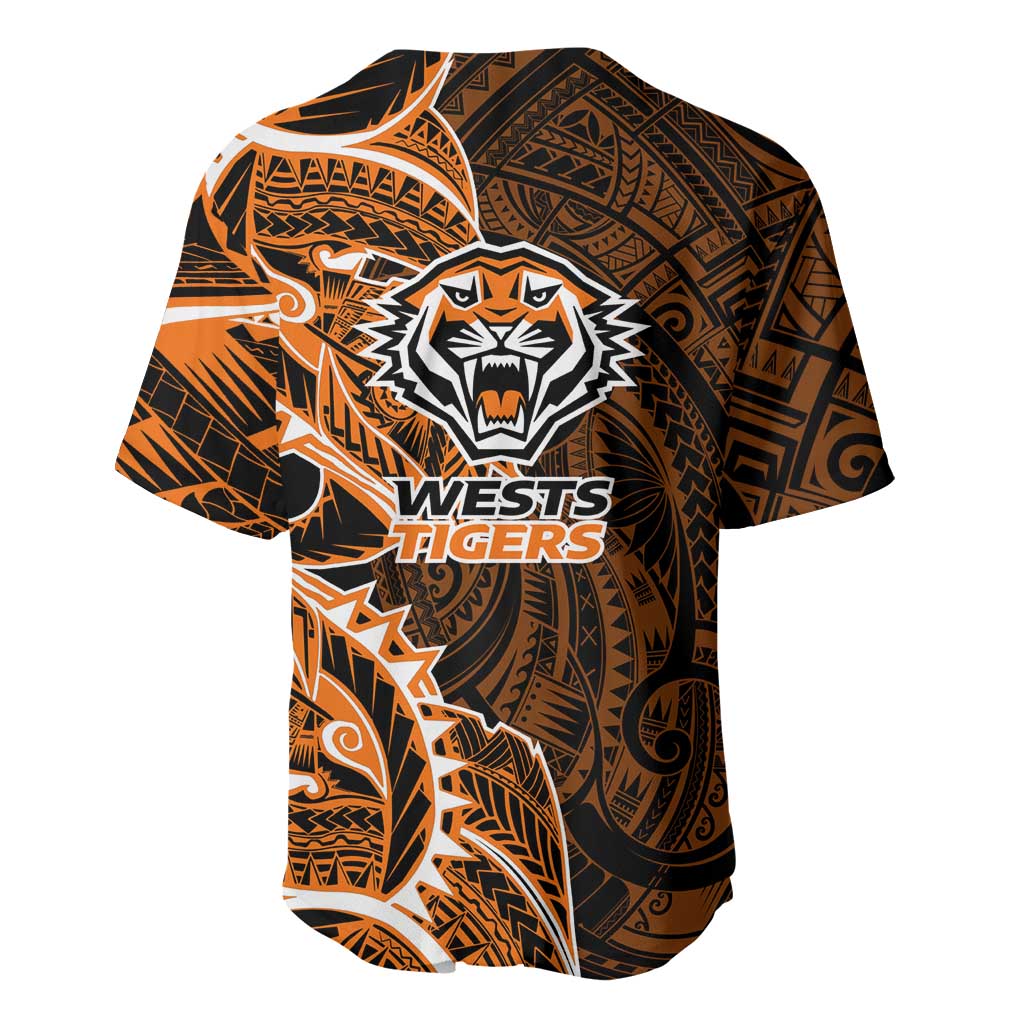 Wests Tigers Baseball Jersey Polynesian Tribal Tattoo Pacific Sport Art