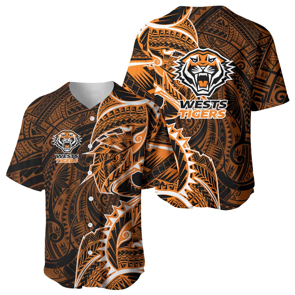 Wests Tigers Baseball Jersey Polynesian Tribal Tattoo Pacific Sport Art
