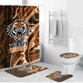 Wests Tigers Bathroom Set Polynesian Tribal Tattoo Pacific Sport Art