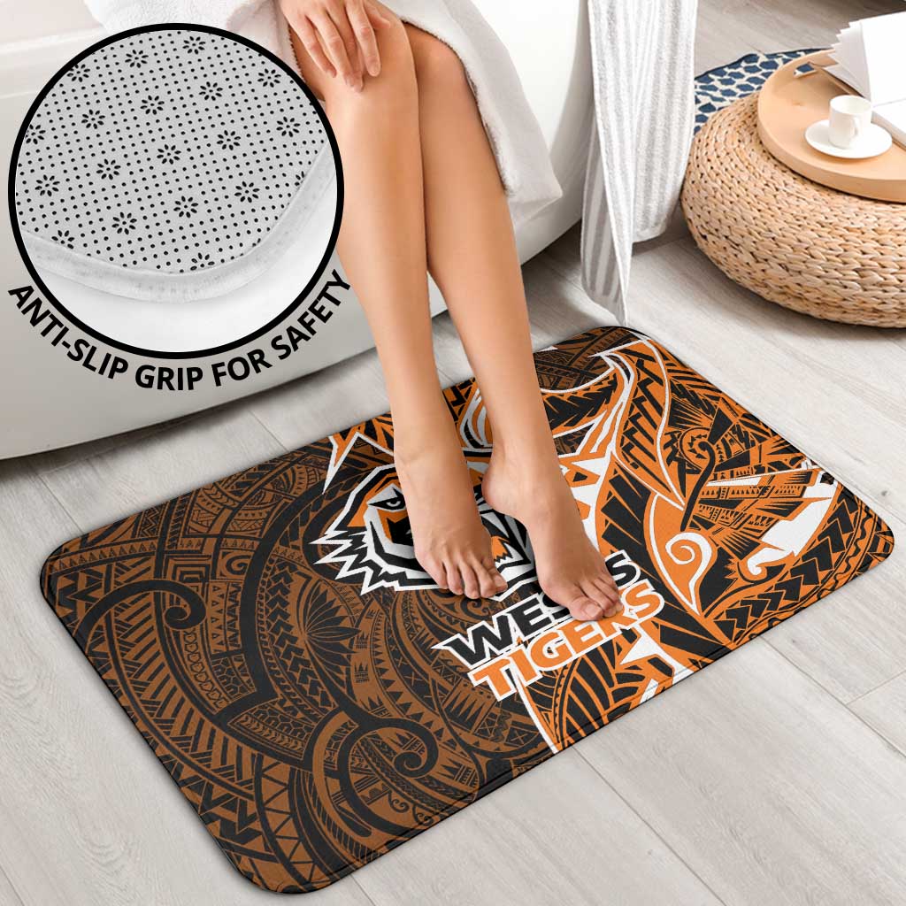 Wests Tigers Bathroom Set Polynesian Tribal Tattoo Pacific Sport Art