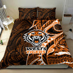 Wests Tigers Bedding Set Polynesian Tribal Tattoo Pacific Sport Art