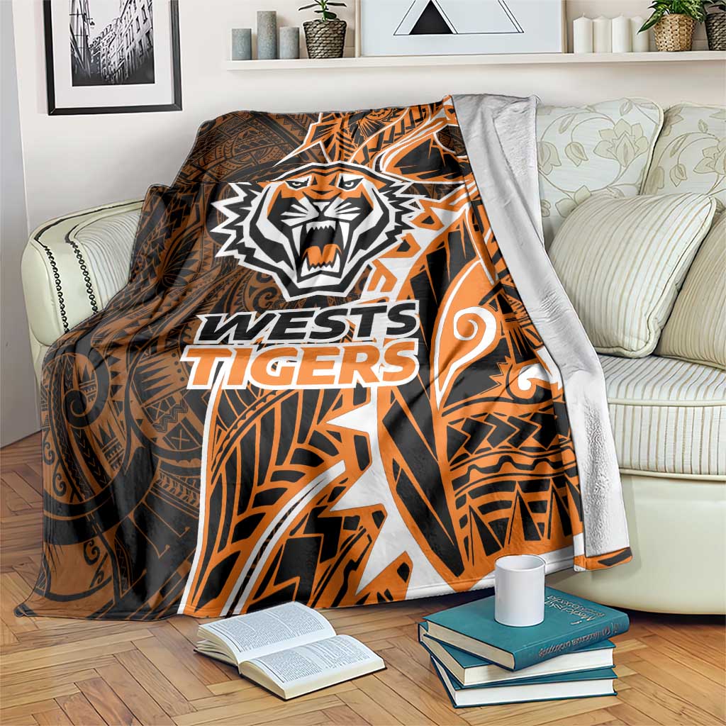 Wests Tigers Blanket Polynesian Tribal Tattoo Pacific Sport Art