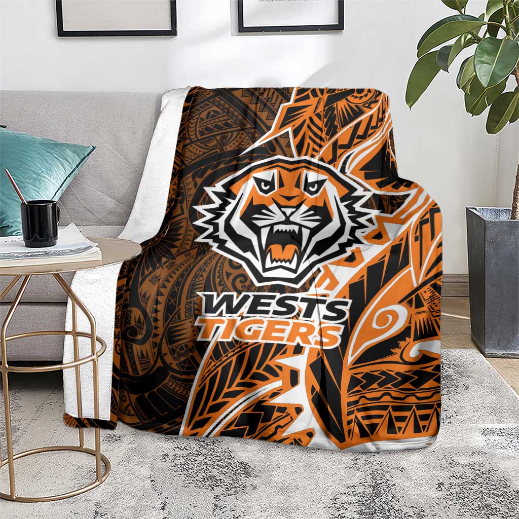 Wests Tigers Blanket Polynesian Tribal Tattoo Pacific Sport Art