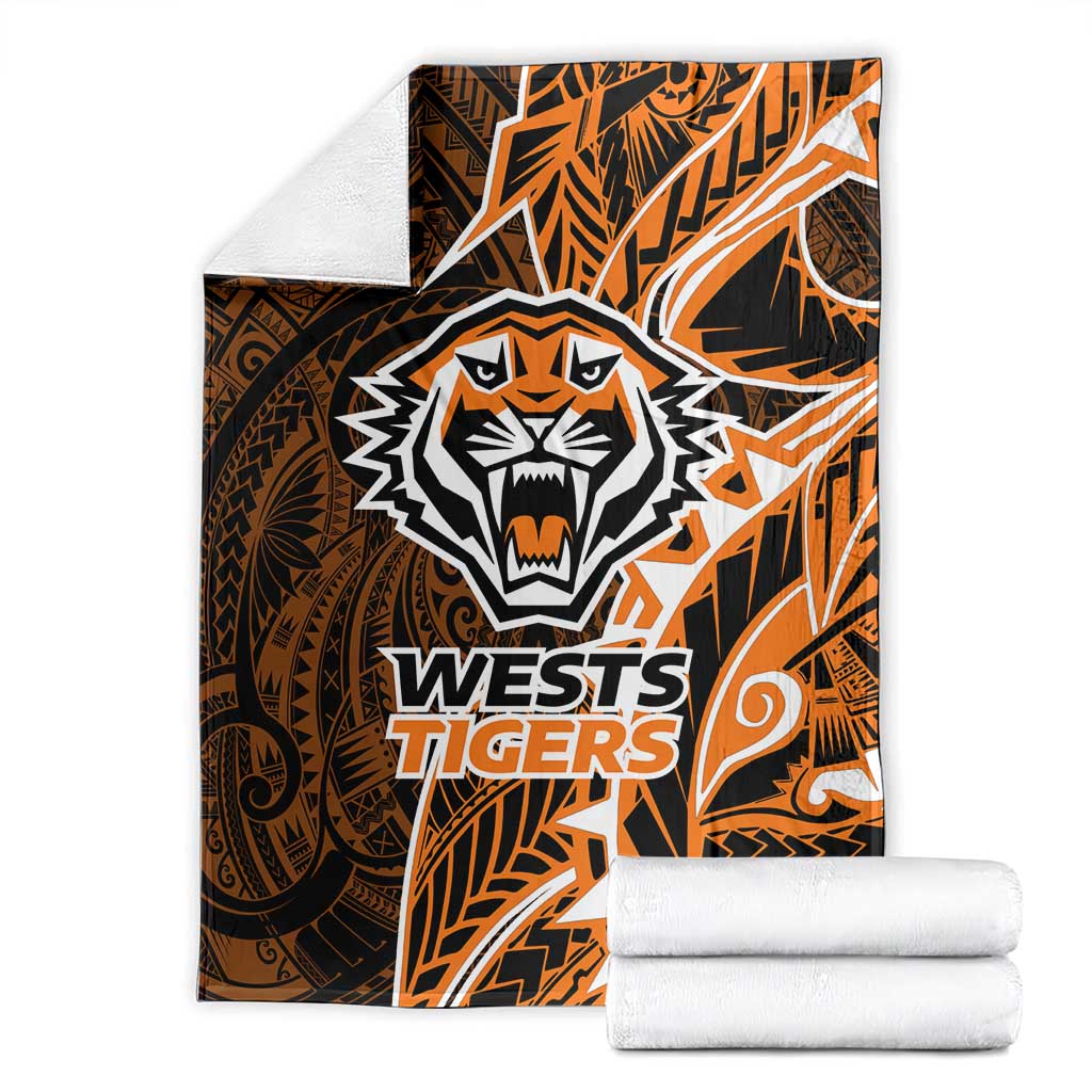 Wests Tigers Blanket Polynesian Tribal Tattoo Pacific Sport Art
