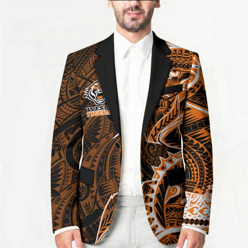 Wests Tigers Blazer Polynesian Tribal Tattoo Pacific Sport Art