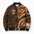 Wests Tigers Bomber Puffer Jacket Polynesian Tribal Tattoo Pacific Sport Art