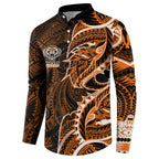 Wests Tigers Button Sweatshirt Polynesian Tribal Tattoo Pacific Sport Art
