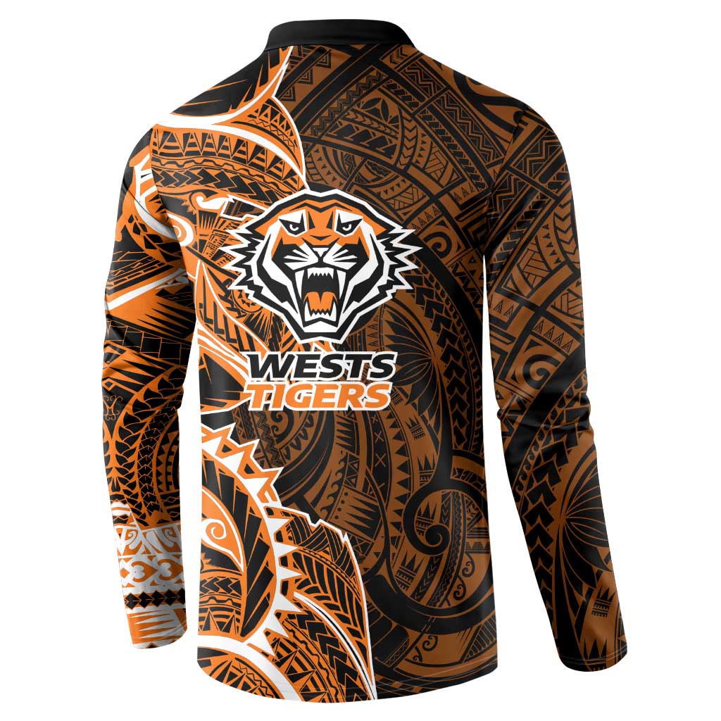 Wests Tigers Button Sweatshirt Polynesian Tribal Tattoo Pacific Sport Art