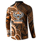 Wests Tigers Button Sweatshirt Polynesian Tribal Tattoo Pacific Sport Art