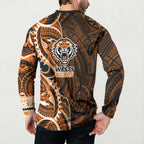 Wests Tigers Button Sweatshirt Polynesian Tribal Tattoo Pacific Sport Art