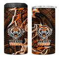 Wests Tigers 4 in 1 Can Cooler Tumbler Polynesian Tribal Tattoo Pacific Sport Art