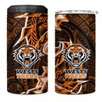 Wests Tigers 4 in 1 Can Cooler Tumbler Polynesian Tribal Tattoo Pacific Sport Art
