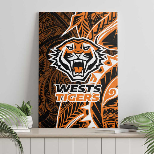 Wests Tigers Canvas Wall Art Polynesian Tribal Tattoo Pacific Sport Art