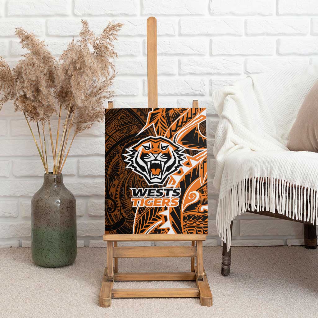 Wests Tigers Canvas Wall Art Polynesian Tribal Tattoo Pacific Sport Art