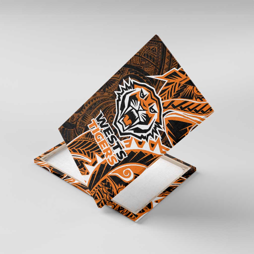 Wests Tigers Canvas Wall Art Polynesian Tribal Tattoo Pacific Sport Art