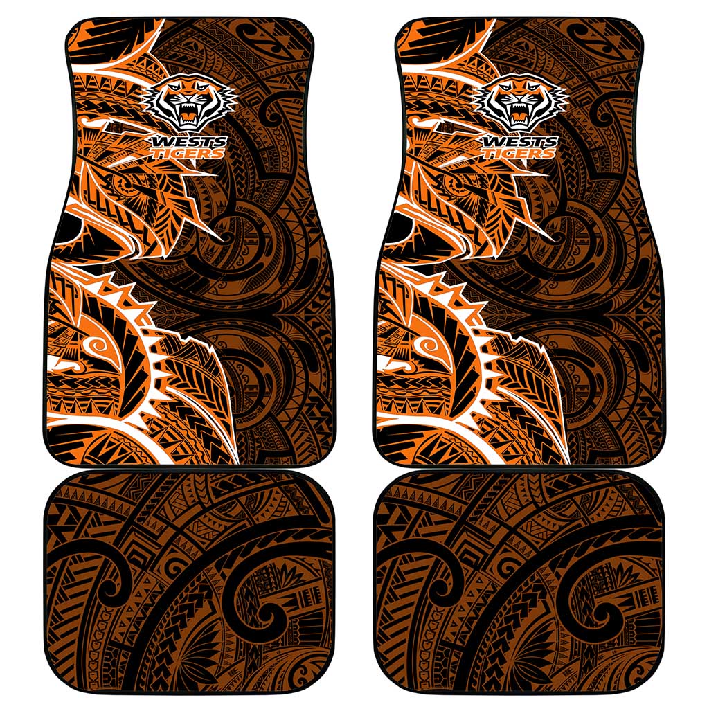 Wests Tigers Car Mats Polynesian Tribal Tattoo Pacific Sport Art