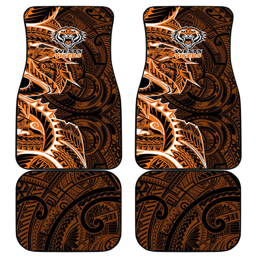 Wests Tigers Car Mats Polynesian Tribal Tattoo Pacific Sport Art
