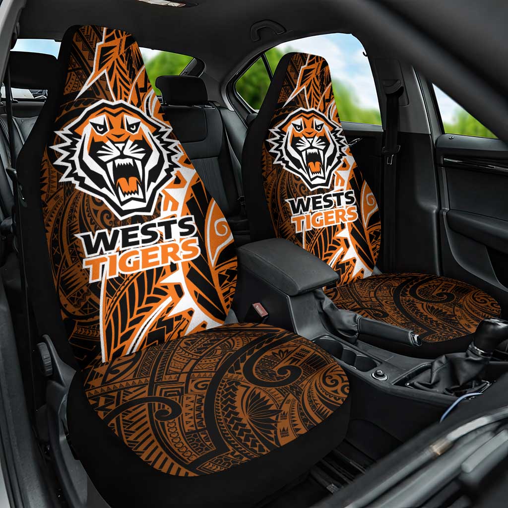 Wests Tigers Car Seat Cover Polynesian Tribal Tattoo Pacific Sport Art