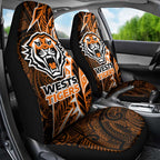 Wests Tigers Car Seat Cover Polynesian Tribal Tattoo Pacific Sport Art