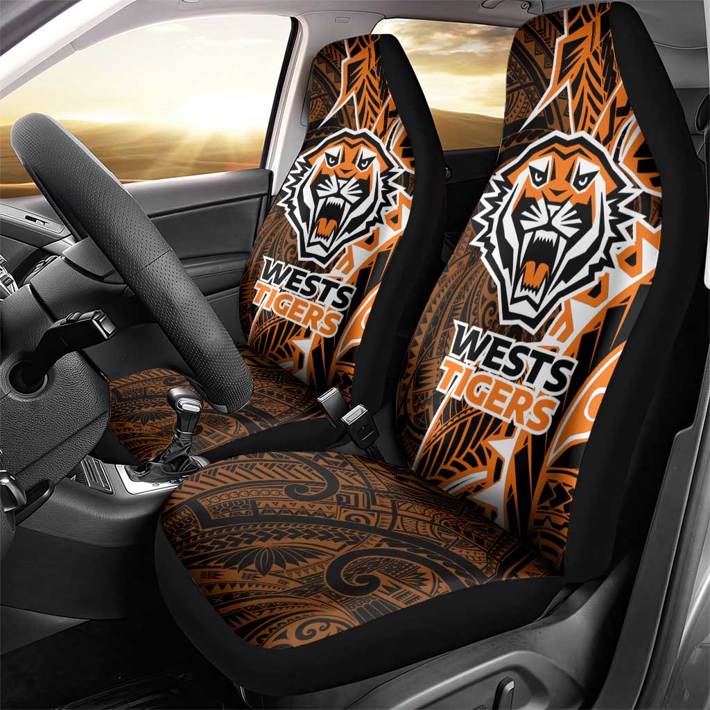 Wests Tigers Car Seat Cover Polynesian Tribal Tattoo Pacific Sport Art