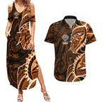 Wests Tigers Couples Matching Summer Maxi Dress and Hawaiian Shirt Polynesian Tribal Tattoo Pacific Sport Art