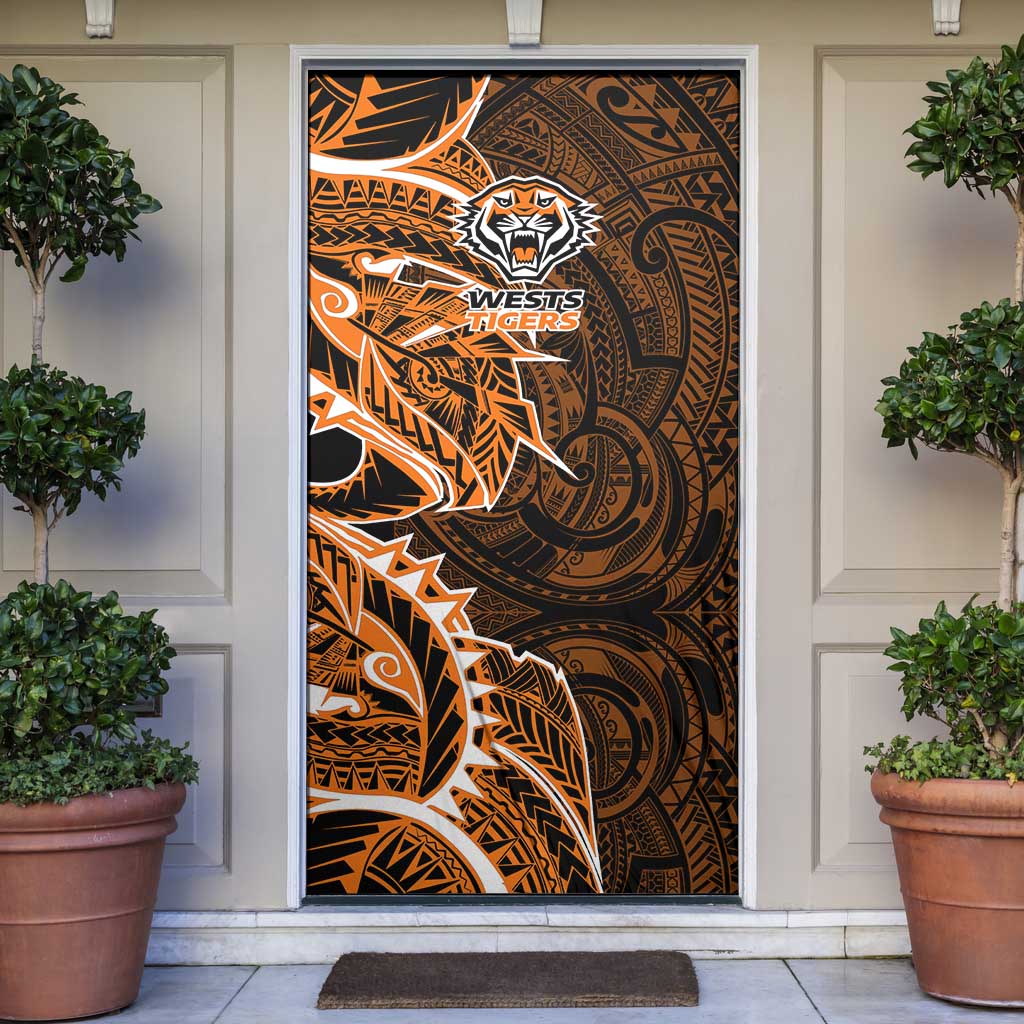 Wests Tigers Door Cover Polynesian Tribal Tattoo Pacific Sport Art