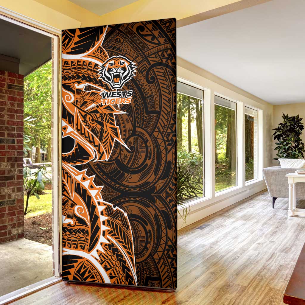 Wests Tigers Door Cover Polynesian Tribal Tattoo Pacific Sport Art