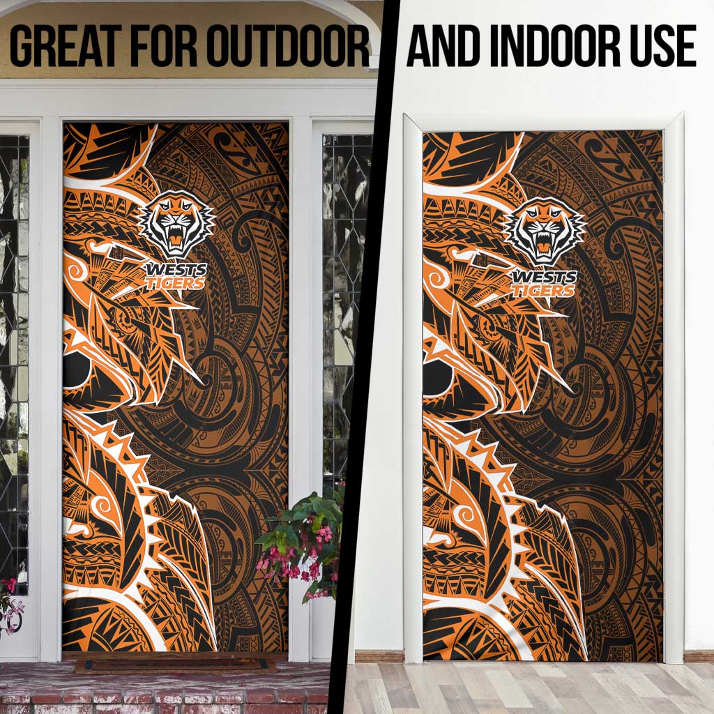 Wests Tigers Door Cover Polynesian Tribal Tattoo Pacific Sport Art