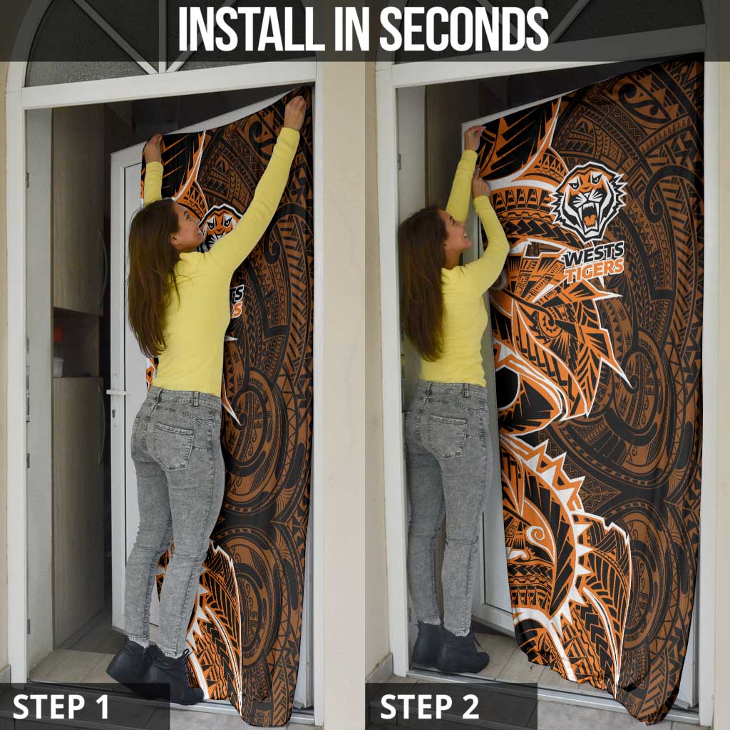 Wests Tigers Door Cover Polynesian Tribal Tattoo Pacific Sport Art