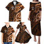 Wests Tigers Family Matching Puletasi and Hawaiian Shirt Polynesian Tribal Tattoo Pacific Sport Art