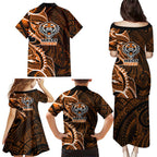 Wests Tigers Family Matching Puletasi and Hawaiian Shirt Polynesian Tribal Tattoo Pacific Sport Art