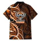 Wests Tigers Family Matching Summer Maxi Dress and Hawaiian Shirt Polynesian Tribal Tattoo Pacific Sport Art