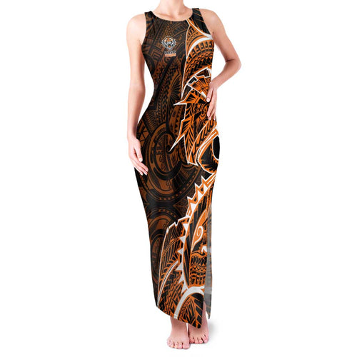 Wests Tigers Family Matching Tank Maxi Dress and Hawaiian Shirt Polynesian Tribal Tattoo Pacific Sport Art
