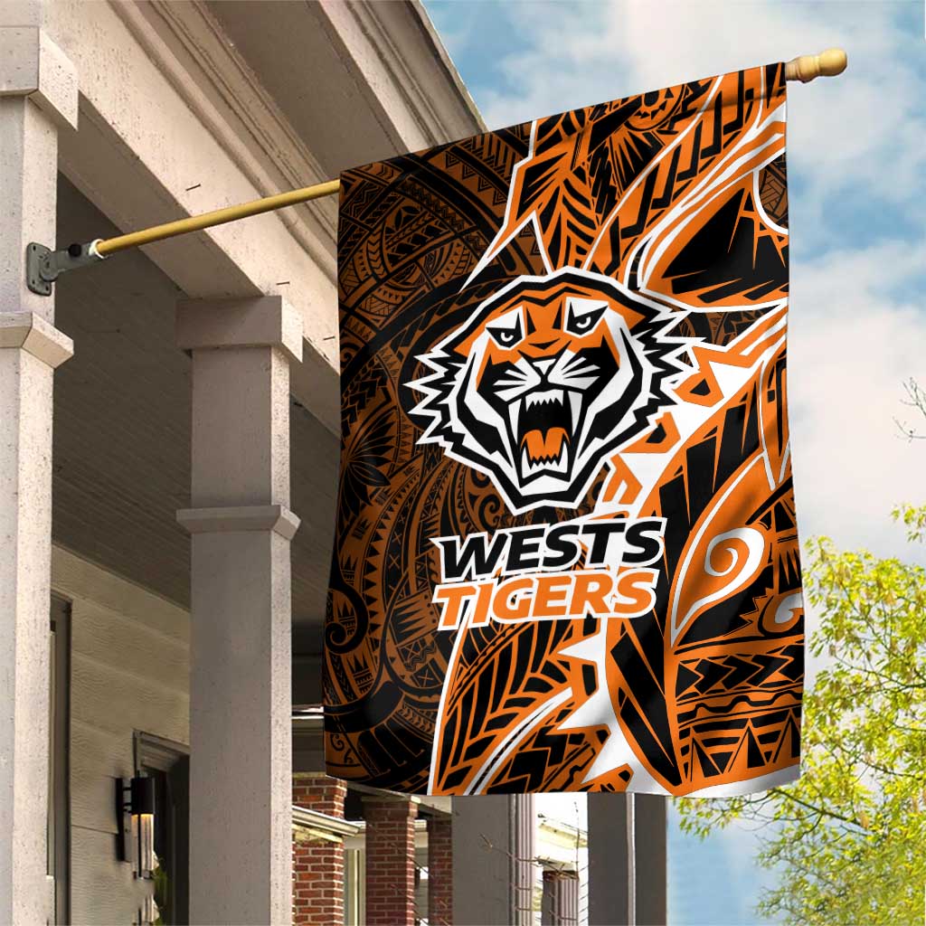 Wests Tigers Garden Flag Polynesian Tribal Tattoo Pacific Sport Art