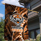Wests Tigers Garden Flag Polynesian Tribal Tattoo Pacific Sport Art
