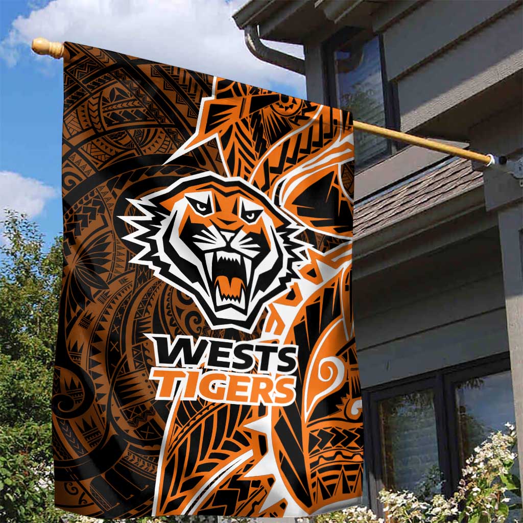 Wests Tigers Garden Flag Polynesian Tribal Tattoo Pacific Sport Art
