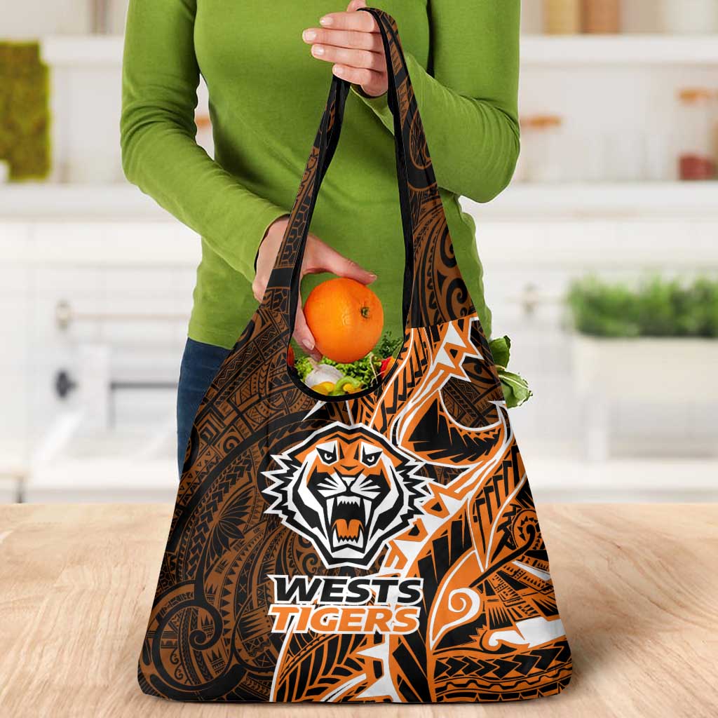 Wests Tigers Grocery Bag Polynesian Tribal Tattoo Pacific Sport Art