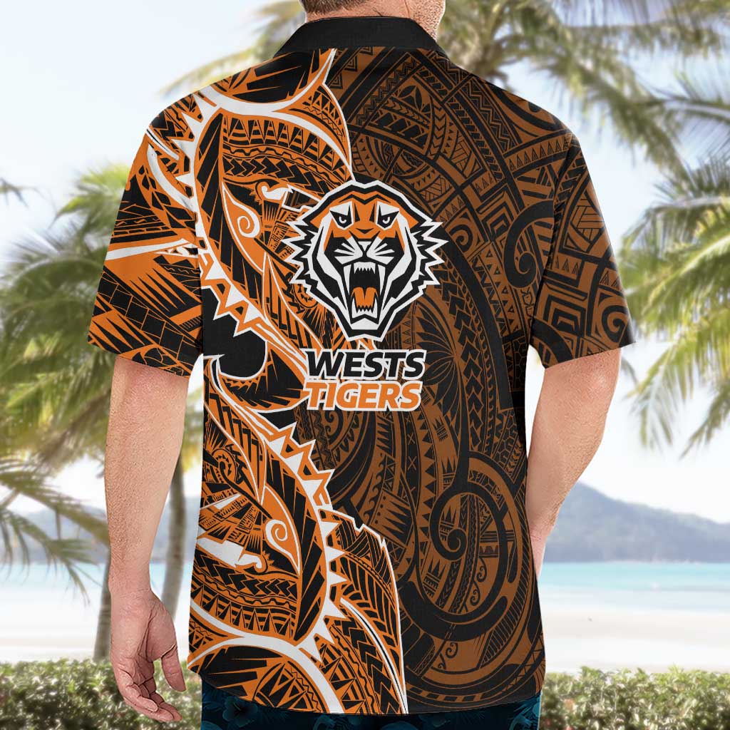 Wests Tigers Hawaiian Shirt Polynesian Tribal Tattoo Pacific Sport Art