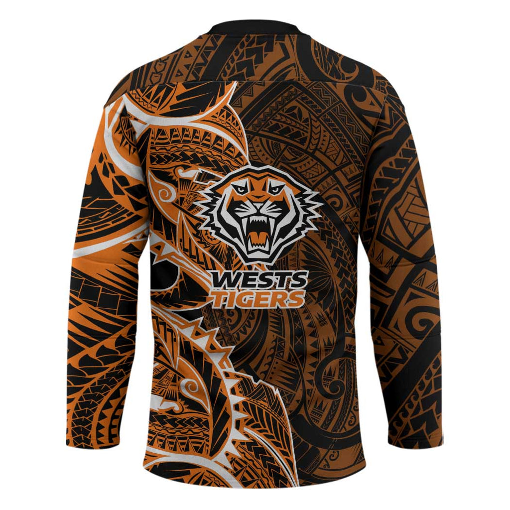 Wests Tigers Hockey Jersey Polynesian Tribal Tattoo Pacific Sport Art